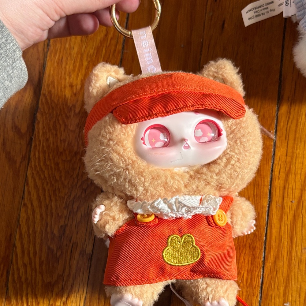 Cute Orange Stuffed Animal Keychain